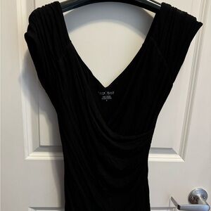White House Black Market - Black V-Neck Top - Size Small